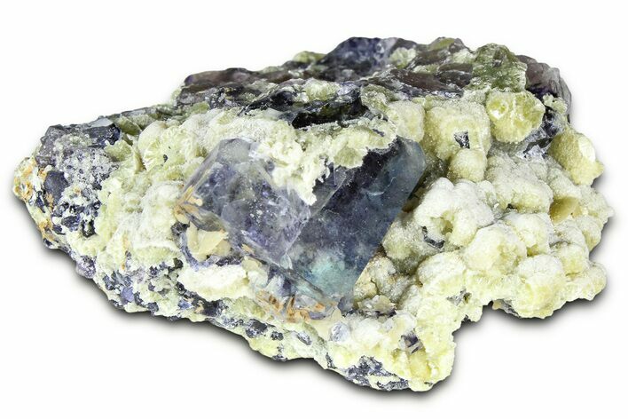 Muscovite on Purple Cubic Fluorite Crystals - Yaogangxian Mine #364577